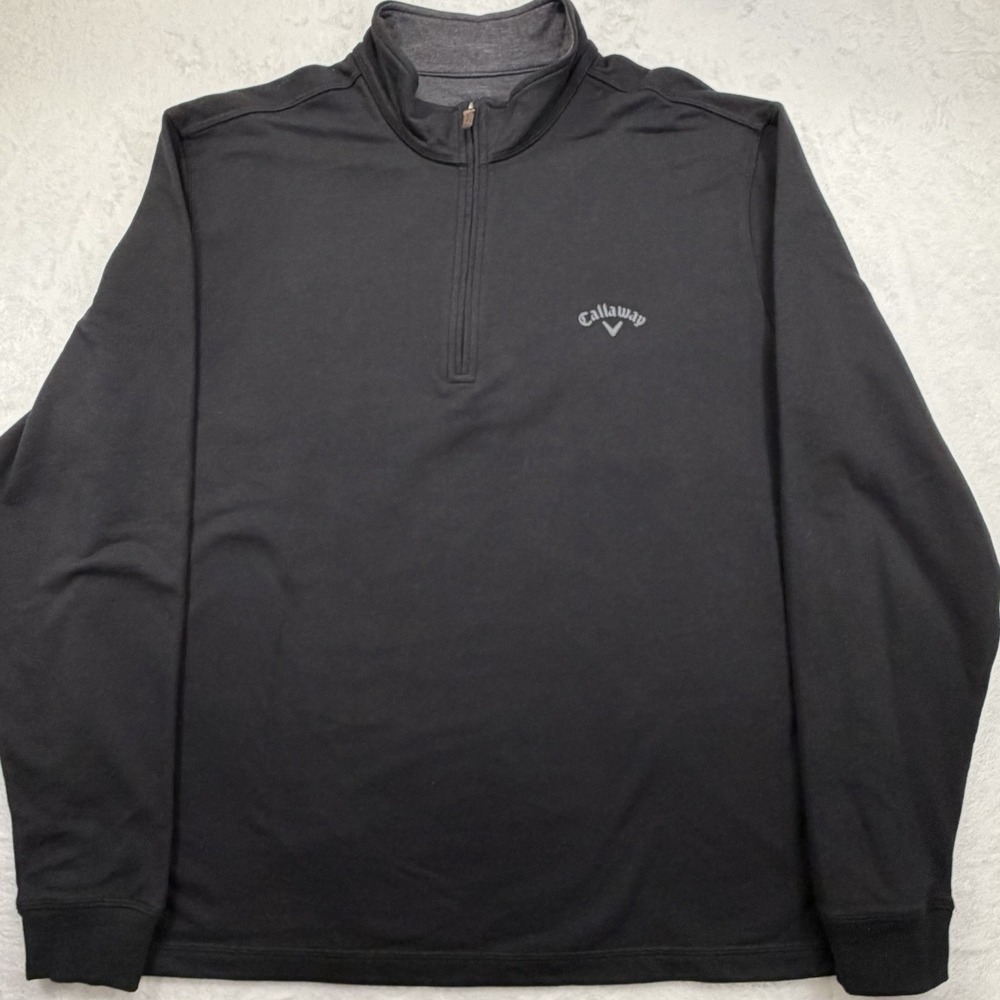 Callaway Golf 1/4 Zip Pullover Mens Large Black Sweatshirt Jacket Active Outdoor